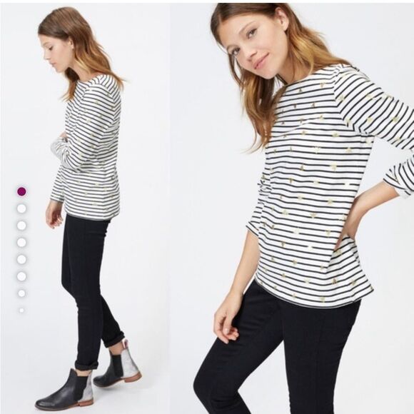 Joules Harbour Striped Bee Print Long Sleeve Shirt US12 - Picture 1 of 7